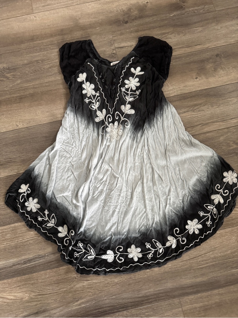 Jessica Taylor Plus Size 3X Boho Embroidered Ombre Sharkbite Tunic
